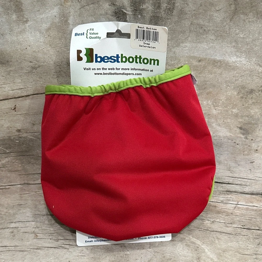 NEW Best Bottom BB Red and Green Watermelon Reusable Cloth Diaper Cover